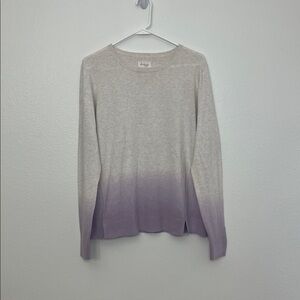Lou & Grey Purple Cream Ombre Cotton Sweater Large